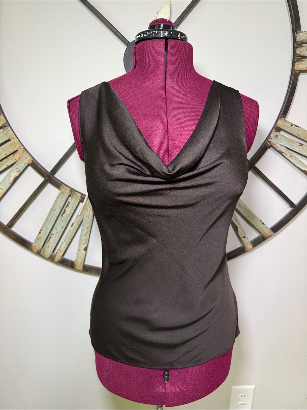 Ann Taylor Brown Cowl Neck Sleeveless Top -